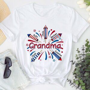Personalized 4th Of July Grandma, Custom 4th of July Firecrackers Shirts